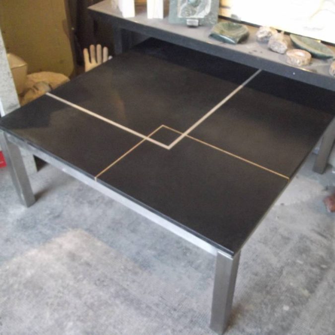 TABLE DORURE OR ET ARGENT 675X675 | marbrerie geraudel Tables Pont-à-Mousson 7